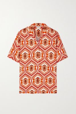 Etro - Oversized Printed Cotton-poplin Shirt - Orange