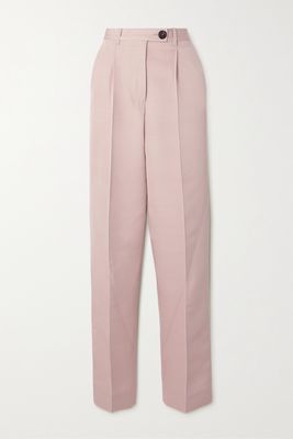 Peter Do - Paneled Pleated Faille Straight-leg Pants - Pink