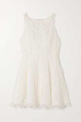 WAIMARI - Dalila Corded Lace-trimmed Linen Mini Dress - White