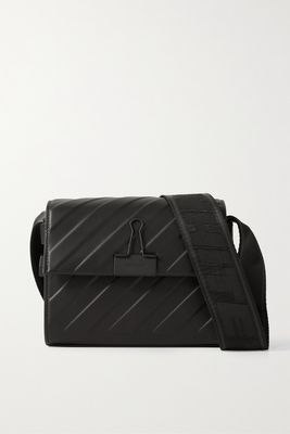 Off-White - Embossed Leather Shoulder Bag - Black