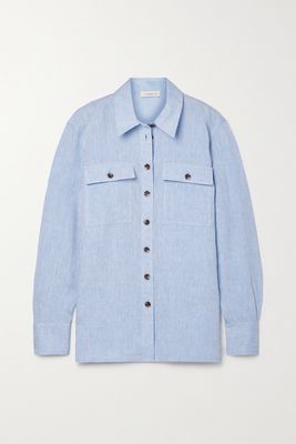 Lafayette148 - Ezra Linen Shirt - Blue