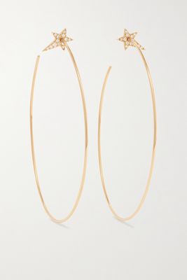 Diane Kordas - 18-karat Rose Gold Diamond Hoop Earrings - one size