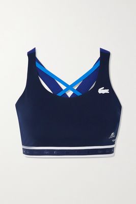Lacoste - Printed Stretch Sports Bra - Blue