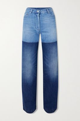 Peter Do - Two-tone Organic High-rise Straight-leg Jeans - Blue