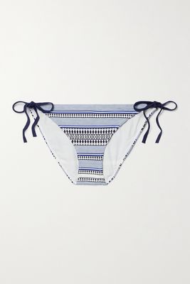 LemLem - Neela Stretch-jacquard Bikini Briefs - Blue