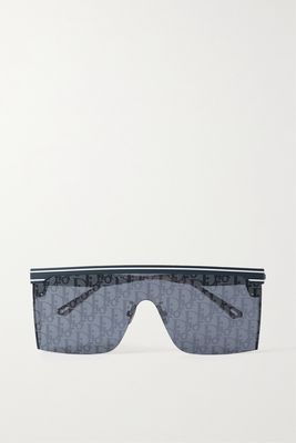 DIOR Eyewear - Diorclub D-frame Logo-print Acetate And Gold-tone Mirrored Sunglasses - Blue