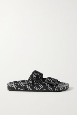 Balenciaga - Mallorca Printed Leather Slides - Black