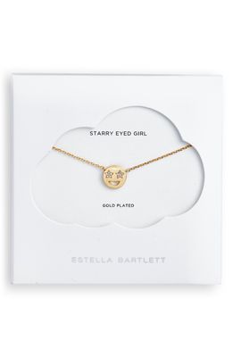 Estella Bartlett Starry Eyes Emoji Pendant Necklace in Gold Plated