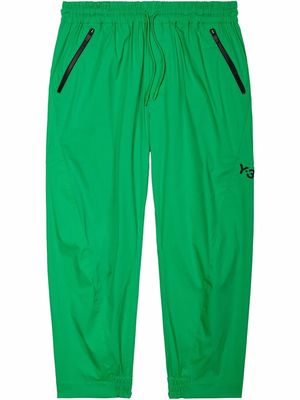 Y-3 cropped tapered track trousers - Green
