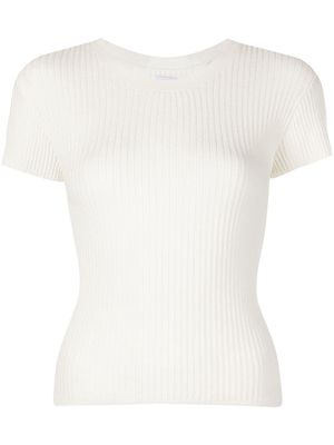 ANINE BING Skylar fine-ribbed knitted top - White