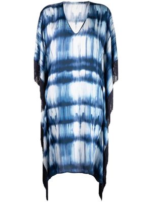 Lisa Von Tang tie-dye print kaftan dress - Blue