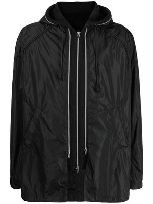 Juun.J drawstring hooded jacket - Black