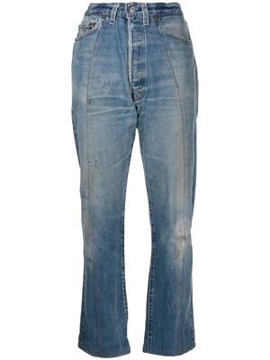 B SIDES cropped wash jeans - Blue