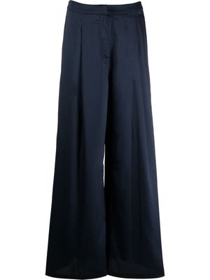 Michael Michael Kors satin wide-leg loose trousers - Blue
