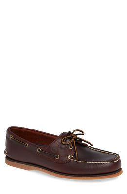 Timberland Classic 2-Eye Boat Shoe in Brown Leather