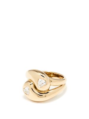 Brent Neale - Knot Heart Diamonds Diamond & 18kt Gold Ring - Womens - Yellow Gold