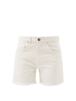 Raey - Comet Mid-rise Long Organic-cotton Denim Shorts - Womens - Ivory