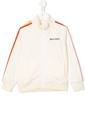 Palm Angels Kids rainbow stripe track jacket - White