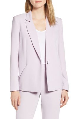 1.STATE Textured Crepe Single Button Blazer in Orchid Bud