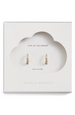 Estella Bartlett Crystal Pave Huggie Hoop Earrings in Gold