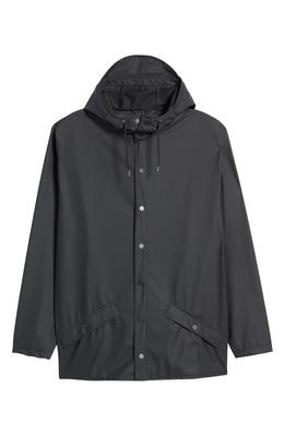 Rains Men's Lightweight Hooded Waterproof Rain Jacket in Black