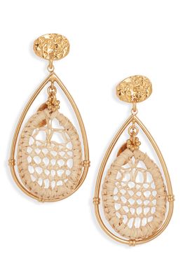 Gas Bijoux Raffia Cage Drop Earrings in Gold