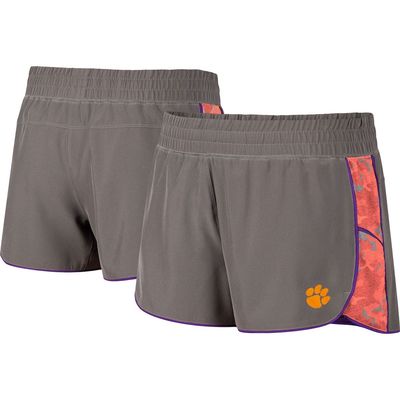 Women's Colosseum Gray/Orange Clemson Tigers Pamela Lined Shorts