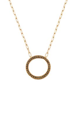 Sethi Couture Black Diamond Circle Pendant Necklace in 18K Yellow Gold