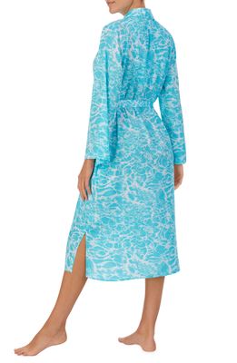 Shady Lady Print Long Robe in Blueaqua