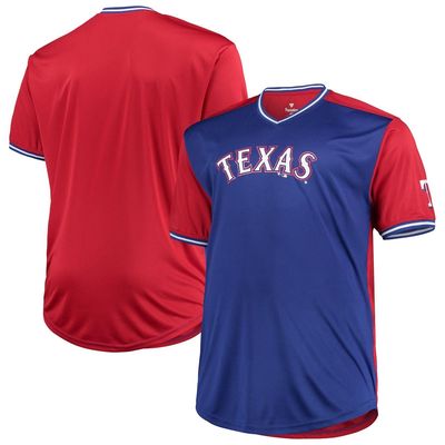 PROFILE Men's Royal/Red Texas Rangers Solid V-Neck T-Shirt