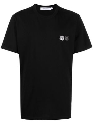 Maison Kitsuné fox-patch cotton T-shirt - Black