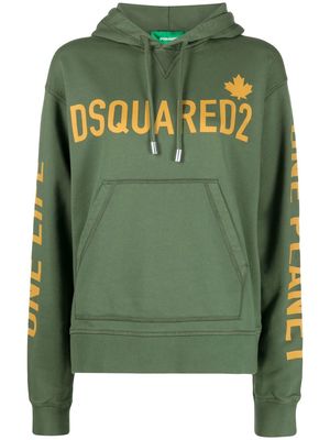 Dsquared2 logo drawstring hoodie - Green