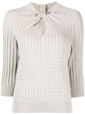Erdem cable knitted knot top - Grey