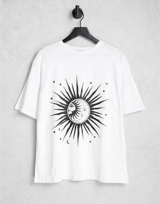 NA-KD sun and moon t-shirt in white