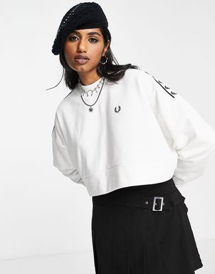 Fred Perry taped sweatshirt in white