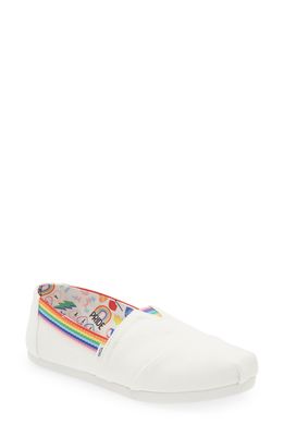 TOMS Alpargata Rainbow Slip-On in White
