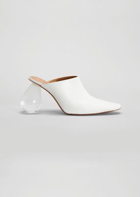 Calfskin Bulb-Heel Mules