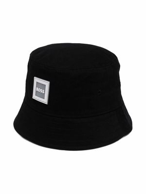 BOSS Kidswear logo-patch bucket hat - Black