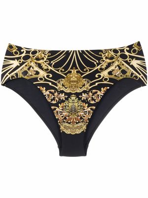 Camilla baroque-print bikini bottoms - Black