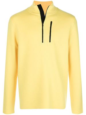 Aztech Mountain zip detail high neck sweater - Yellow
