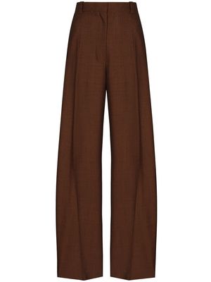 EFTYCHIA straight-leg tailored trousers - Brown