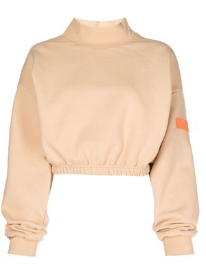 P.E Nation cropped high neck sweatshirt - Brown