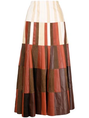 Gabriela Hearst silk A-line skirt - Brown