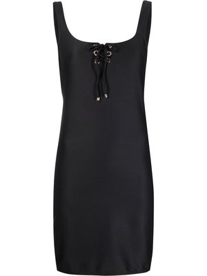 Emporio Armani tie-detail mini dress - Black