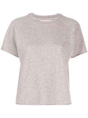extreme cashmere short-sleeved cashmere top - Neutrals