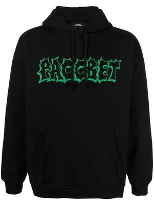 PACCBET logo-print cotton hoodie - Black