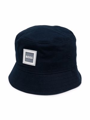 BOSS Kidswear logo-patch bucket hat - Blue