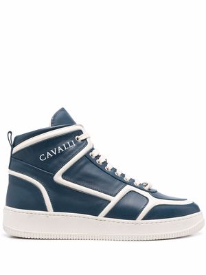 Roberto Cavalli logo-print high-top sneakers - White