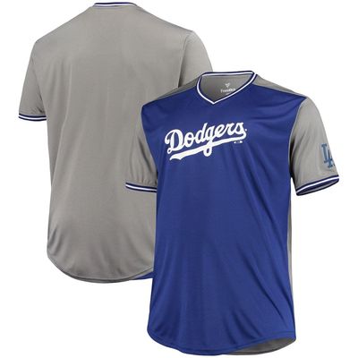 PROFILE Men's Royal/Light Blue Los Angeles Dodgers Solid V-Neck T-Shirt
