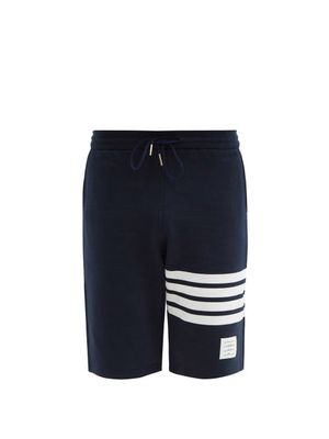 Thom Browne - Striped Cotton Shorts - Mens - Navy
